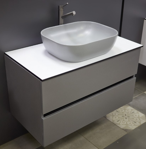 Тумба подвесная Vela Каскад Голо 90П серый матовый TU27088