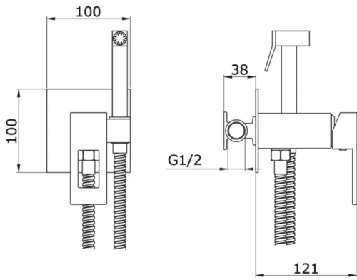 Гигиенический душ Vivi Felice 0710 GUN METAL