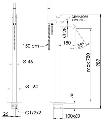 Смеситель для ванны Daniel Tokyo TK67815