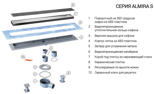 Трап для душа Vincea SAY ALMIRA -S 602.80.S.U