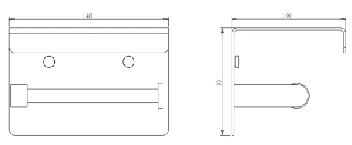 Бумагодержатель с полкой Nemo NM-C01055BG brush gold