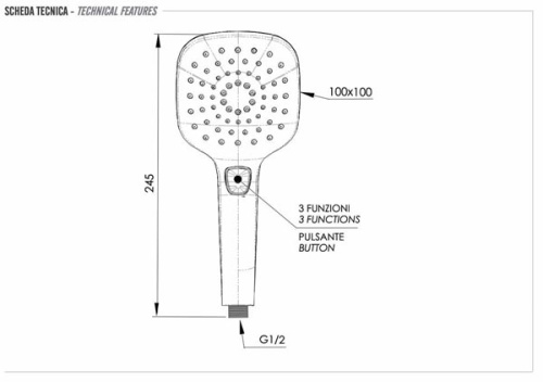 Ручной душ Remer 318CPNOX, черный матовый