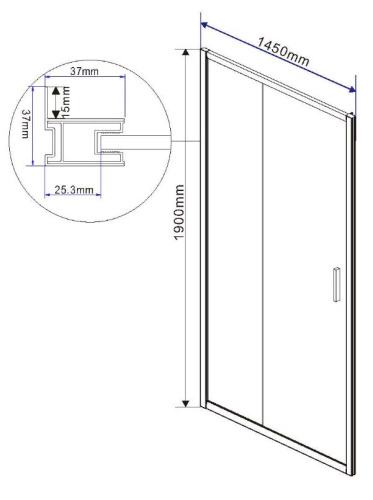 Душевая дверь Vincea Garda VDS-1G145CLB