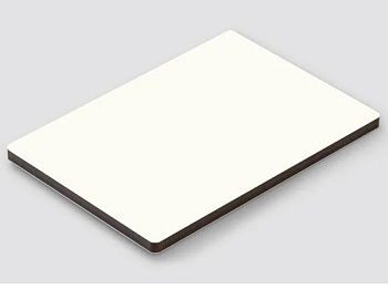 Компакт-плита 600*355 белый матовый с черной кромкой