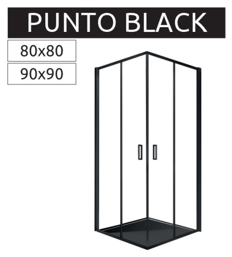 Душевой уголок Rea Punto Black 90x90 K4801