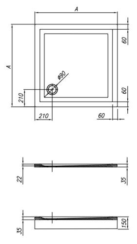 Душевой поддон Kolpa-san Canary 80x80 white 922770