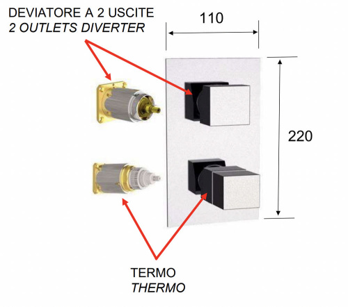 Смеситель для душа Remer Q-Elegance QT92KBXV, сталь