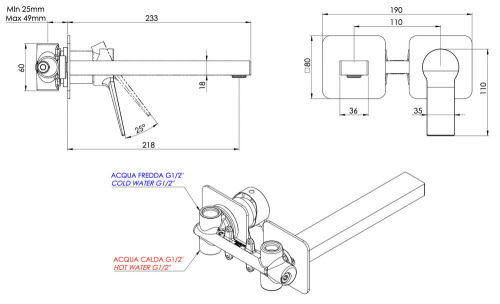 Смеситель для раковины Remer Slash SL15PLBG, золото брашированное