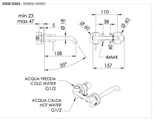Смеситель для раковины Remer X Style X15PNO, чёрный матовый