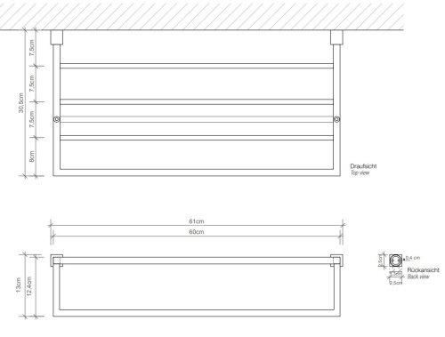 Полка с полотенцедержателем 60 см Decor Walther Corner KHT 0561360