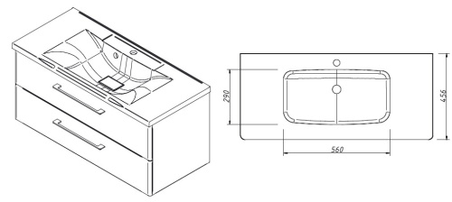 Тумба подвесная Caprigo Accord 100 2221-SF025