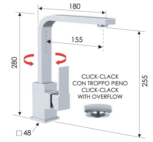 Смеситель для раковины Remer Qubika Q10G