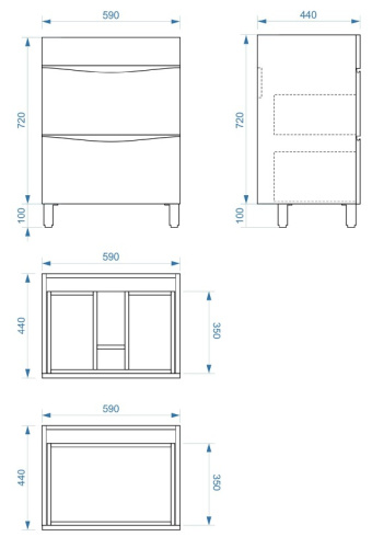Тумба напольная Vela Бриз 60Н под Classica TU27047