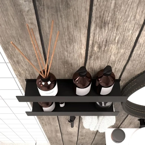 Полка для ванной Rea SF04-600-B black matt 06004