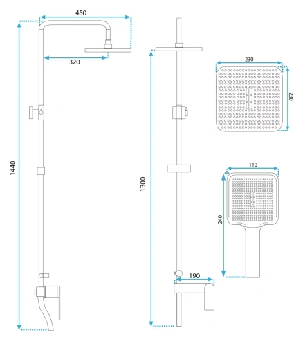 Душевая система Rea Storm chrom P4881