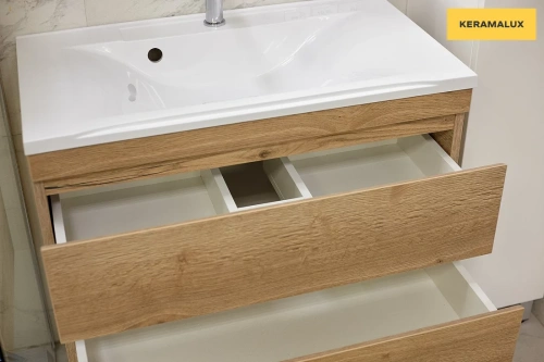 Тумба подвесная Vela Каскад Дуб Галифакс 80П под Milen TU27149