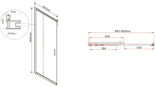 Душевой уголок Vincea Garda VSS-1G9012CL