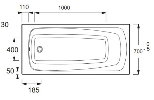 Ванна акриловая Jacob Delafon Patio 150х70 E6810RU-01