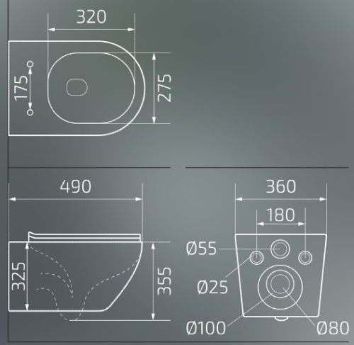 Унитаз подвесной Gid Tr2198TFB