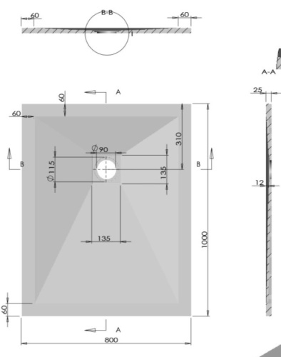 Душевой поддон Vincea VST-4SR8010A