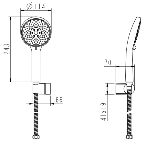 Ручной душ с держателем Nemo NM-8012-BG brush gold
