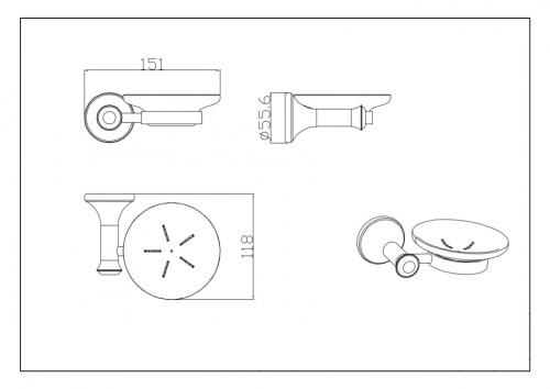 Мыльница CeramaLux Valencia 88504G