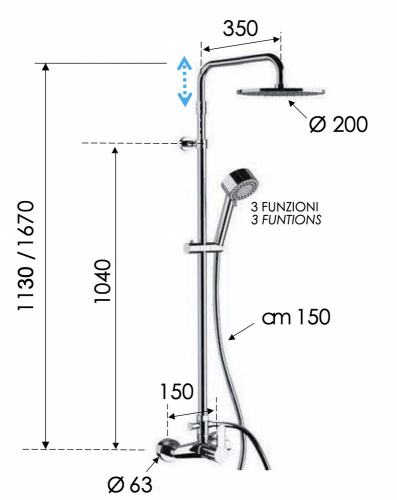 Душевая система Remer Winner W37AMD20