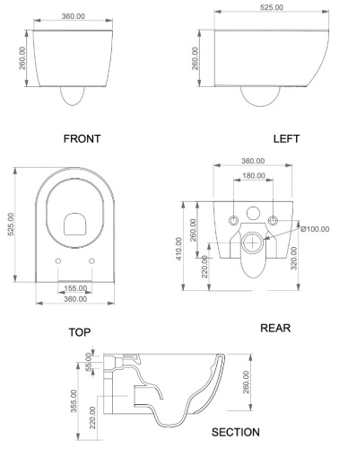 Унитаз подвесной GSG Ceramic Design Like Ice Matt LKWCSO037