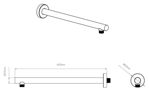 Верхний душ с держателем Vincea VSHD-42CCH