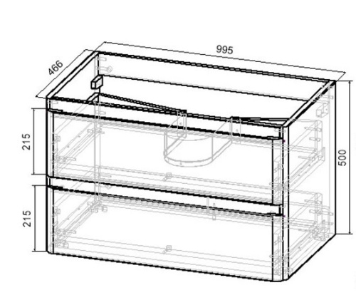 Тумба подвесная Vincea Vico 1000 V.Oak VMC-2V100VO