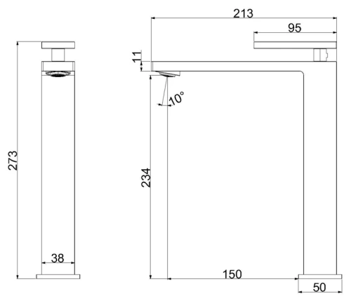 Смеситель для раковины Vincea Dice VBF-2DS2BN