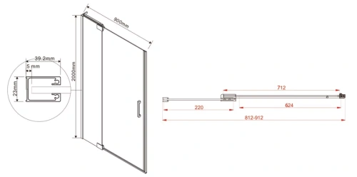 Душевая дверь Vincea Extra VDP-1E8090CLGM