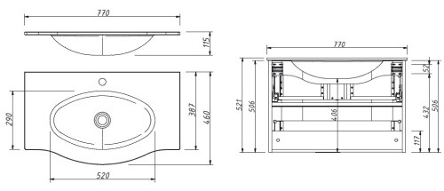 Тумба подвесная Caprigo Nokturn 80 1318-SF026
