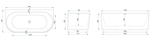 Ванна акриловая Rea Corso 170 W9802