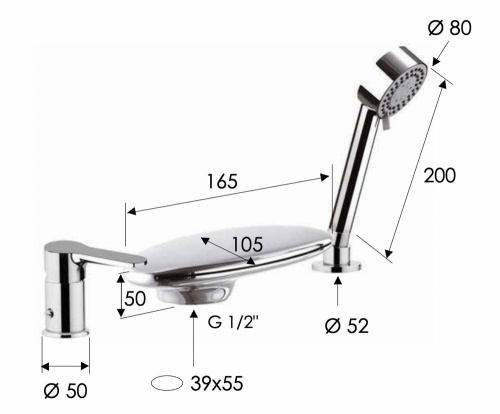 Смеситель для ванны Remer Winner W07UF