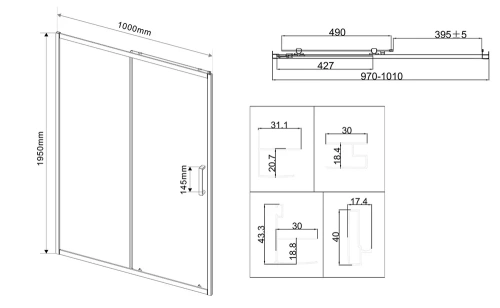 Душевая дверь Vincea City VDS-5CT100CL