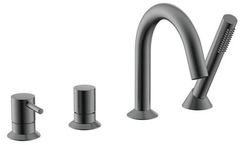 Смеситель на борт ванны Nemo Round NM-2352BGM brush gun metal