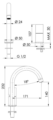 Смеситель для раковины Remer Edge EG557NO, черный матовый