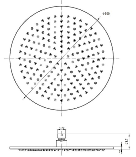 Верхний душ 300 мм Nemo NM-8023BGM brush gun metal