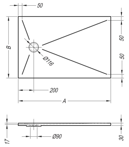Душевой поддон Kolpa-san Tello 140x80 Kerrock 108 white 551030
