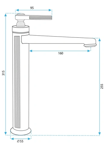 Смеситель для умывальника Rea Monaco Chrom B2503