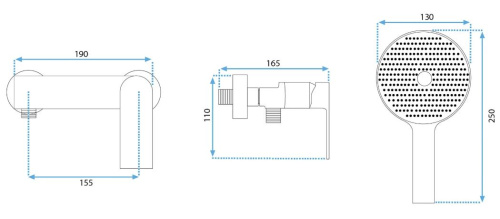 Смеситель для душа Rea Veneta chrom B6421
