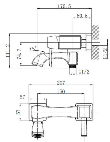 Смеситель для ванны Caprigo Diamante 50-010-crm