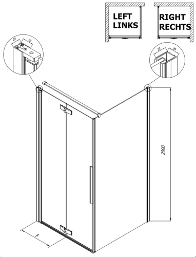 Душевая дверь Kolpa-San Polaris Fold D 90-R black transparent 516270