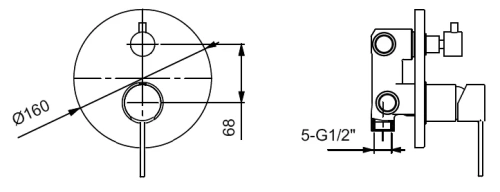 Смеситель для душа Ahti Polar circle PC405123