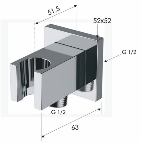 Держатель ручного душа с подключением Remer 337QDO, золото глянцевое