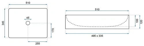 Умывальник Rea Inga black marble matt U8006