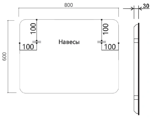 Зеркало Vincea LED 800×600 VLM-3VC800B