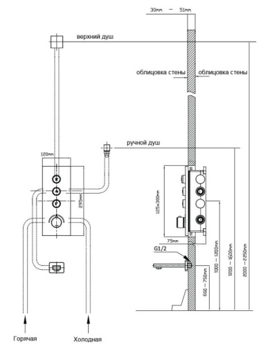 Душевая система Vincea VSFW-433T1BG