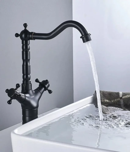 Смеситель для раковины Rea Rustico black matt B5520